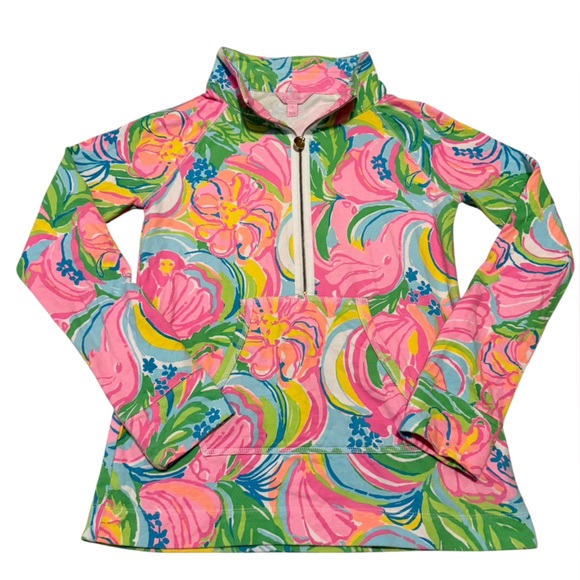 Lilly Pulitzer Skipper Popover in So A Peeling Size Small Long Sleeve QuarterZip - Picture 5 of 8